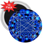 Network Connection Structure Knot 3  Magnets (10 pack)  Front