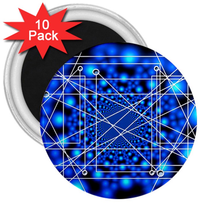 Network Connection Structure Knot 3  Magnets (10 pack) 