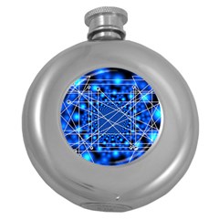 Network Connection Structure Knot Round Hip Flask (5 Oz) by Sapixe