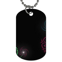 Neon Flowers And Swirls Abstract Dog Tag (one Side) by Sapixe