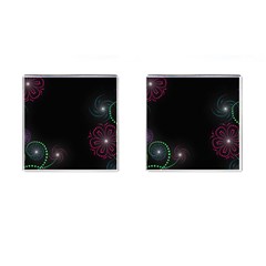 Neon Flowers And Swirls Abstract Cufflinks (square) by Sapixe