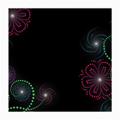 Neon Flowers And Swirls Abstract Medium Glasses Cloth (2-side) by Sapixe