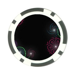 Neon Flowers And Swirls Abstract Poker Chip Card Guard (10 Pack) by Sapixe