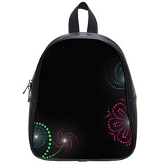 Neon Flowers And Swirls Abstract School Bag (small) by Sapixe