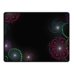 Neon Flowers And Swirls Abstract Fleece Blanket (small) by Sapixe