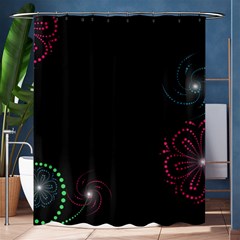 Neon Flowers And Swirls Abstract Shower Curtain 60  X 72  (medium)  by Sapixe