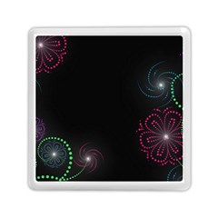 Neon Flowers And Swirls Abstract Memory Card Reader (square)  by Sapixe