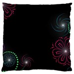 Neon Flowers And Swirls Abstract Large Cushion Case (Two Sides) Front