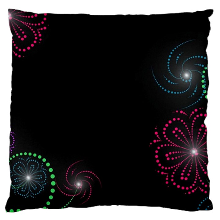 Neon Flowers And Swirls Abstract Large Cushion Case (Two Sides)