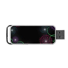 Neon Flowers And Swirls Abstract Portable Usb Flash (one Side) by Sapixe