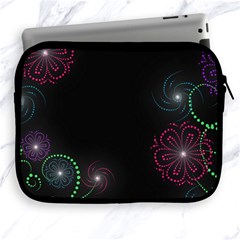 Neon Flowers And Swirls Abstract Apple Ipad 2/3/4 Zipper Cases by Sapixe