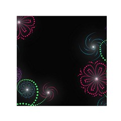 Neon Flowers And Swirls Abstract Small Satin Scarf (square) by Sapixe