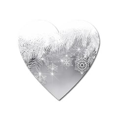 New Year Holiday Snowflakes Tree Branches Heart Magnet by Sapixe