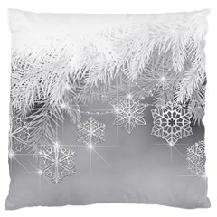 New Year Holiday Snowflakes Tree Branches Large Cushion Case (one Side) by Sapixe