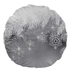 New Year Holiday Snowflakes Tree Branches Large 18  Premium Round Cushions by Sapixe