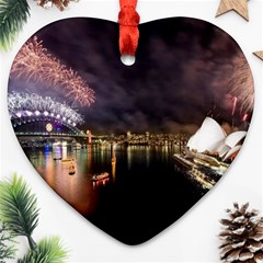 New Year’s Evein Sydney Australia Opera House Celebration Fireworks Ornament (heart) by Sapixe