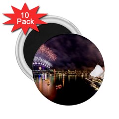 New Year’s Evein Sydney Australia Opera House Celebration Fireworks 2 25  Magnets (10 Pack)  by Sapixe