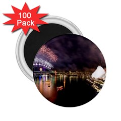 New Year’s Evein Sydney Australia Opera House Celebration Fireworks 2 25  Magnets (100 Pack)  by Sapixe