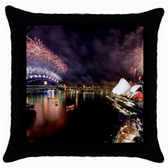 New Year’s Evein Sydney Australia Opera House Celebration Fireworks Throw Pillow Case (black) by Sapixe