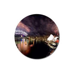 New Year’s Evein Sydney Australia Opera House Celebration Fireworks Magnet 3  (round) by Sapixe