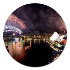 New Year’s Evein Sydney Australia Opera House Celebration Fireworks Magnet 5  (round) by Sapixe