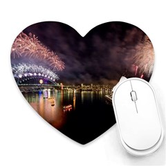 New Year’s Evein Sydney Australia Opera House Celebration Fireworks Heart Mousepads by Sapixe