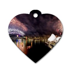 New Year’s Evein Sydney Australia Opera House Celebration Fireworks Dog Tag Heart (one Side) by Sapixe