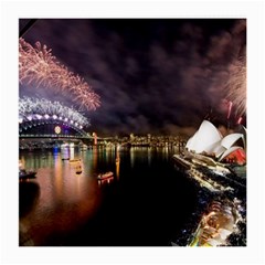 New Year’s Evein Sydney Australia Opera House Celebration Fireworks Medium Glasses Cloth by Sapixe