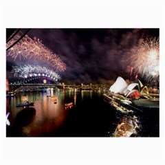 New Year’s Evein Sydney Australia Opera House Celebration Fireworks Large Glasses Cloth (2-side) by Sapixe