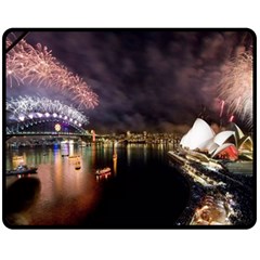 New Year’s Evein Sydney Australia Opera House Celebration Fireworks Fleece Blanket (medium)  by Sapixe