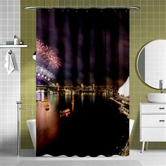 New Year’s Evein Sydney Australia Opera House Celebration Fireworks Shower Curtain 48  X 72  (small)  by Sapixe