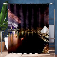 New Year’s Evein Sydney Australia Opera House Celebration Fireworks Shower Curtain 60  X 72  (medium)  by Sapixe