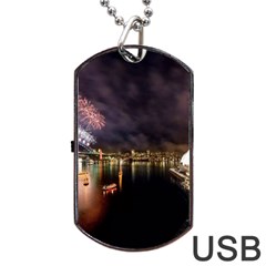 New Year’s Evein Sydney Australia Opera House Celebration Fireworks Dog Tag Usb Flash (one Side) by Sapixe