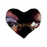 New Year’s Evein Sydney Australia Opera House Celebration Fireworks Standard 16  Premium Heart Shape Cushions Front