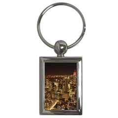 New York City At Night Future City Night Key Chains (rectangle)  by Sapixe