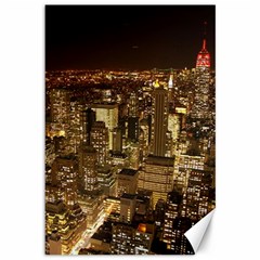 New York City At Night Future City Night Canvas 12  X 18   by Sapixe