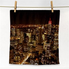 New York City At Night Future City Night Face Towel by Sapixe