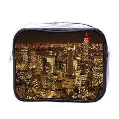 New York City At Night Future City Night Mini Toiletries Bags by Sapixe