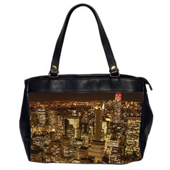 New York City At Night Future City Night Office Handbags (2 Sides)  by Sapixe