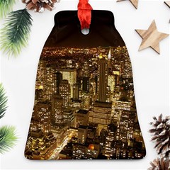 New York City At Night Future City Night Ornament (bell) by Sapixe