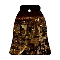 New York City At Night Future City Night Bell Ornament (two Sides) by Sapixe