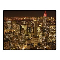 New York City At Night Future City Night Double Sided Fleece Blanket (small)  by Sapixe