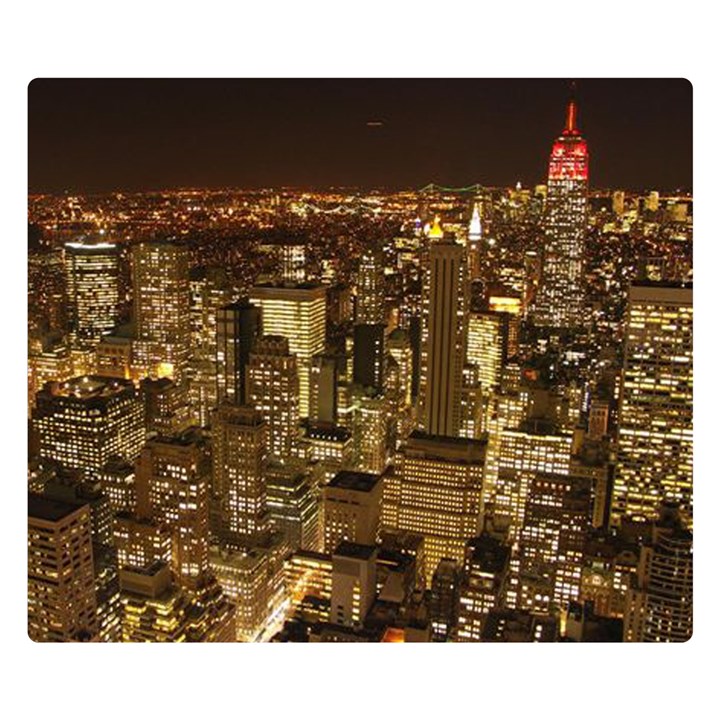 New York City At Night Future City Night Double Sided Flano Blanket (Small) 