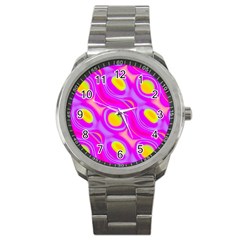 Noise Texture Graphics Generated Sport Metal Watch by Sapixe