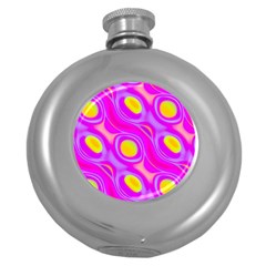 Noise Texture Graphics Generated Round Hip Flask (5 Oz) by Sapixe