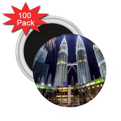 New Years Eve Petronas Towers Kuala Lumpur Malaysia 2 25  Magnets (100 Pack)  by Sapixe