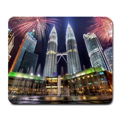 New Years Eve Petronas Towers Kuala Lumpur Malaysia Large Mousepads by Sapixe