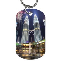 New Years Eve Petronas Towers Kuala Lumpur Malaysia Dog Tag (two Sides) by Sapixe