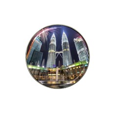 New Years Eve Petronas Towers Kuala Lumpur Malaysia Hat Clip Ball Marker by Sapixe