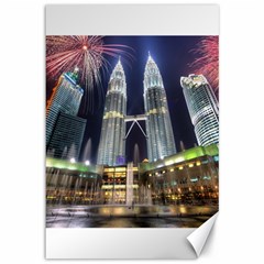 New Years Eve Petronas Towers Kuala Lumpur Malaysia Canvas 12  X 18   by Sapixe